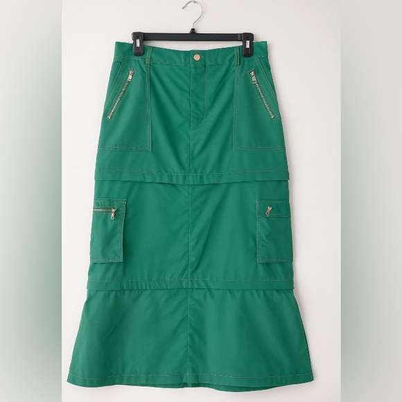 dELiA*s Dresses & Skirts - dELiA*s Green Maxi Skirt Removable zip layers size medium polyester belt loop